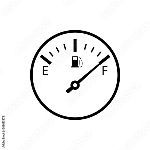 "Full fuel gauge outline icon. Clipart image isolated on white ...