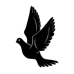 Pigeon silhouette icon. Clipart image isolated on white background