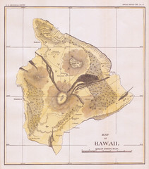 1883, U.S.G.S. Map of the Island of Hawaii