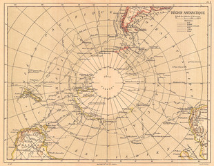 1890, Hachette Map of Antarctica