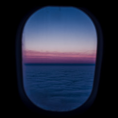 Calm and Sleepy Mood in Air View sunset from Airplane Window at Sunset  Dark Atmosphere Travel Concept