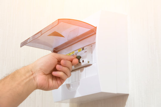 Protection of electrical installation setting the switchboard, switch on by hand.