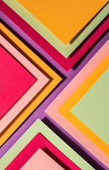 Vibrant colors palette paper design. Geometric shapes.