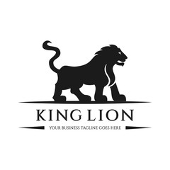 King lion logo design template. Vector illustration