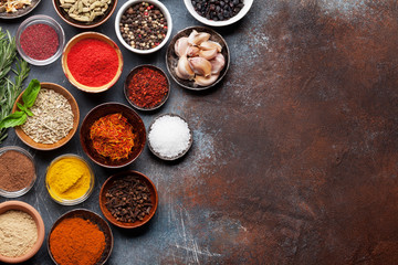 Set of various spices and herbs