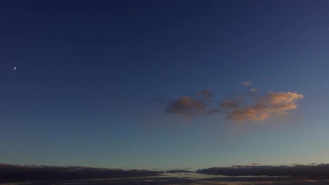 Blue Night Sky With Clouds Sunset Timelapse 002