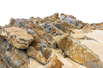 Big rock isolated on white. This has clipping path.