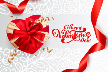 Happy Valentines Day typography vector design for greeting cards and poster. Valentine vector text on a red holidays background. Design template celebration illustration