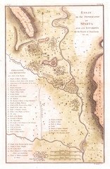 1783, Bocage Map of the Topography of Sparta, Ancient Greece, and Environs