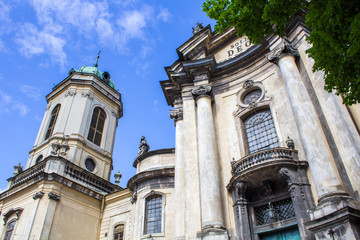 Fototapeta na wymiar Dominican cathedral in Lviv