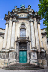 Fototapeta na wymiar Dominican cathedral in Lviv