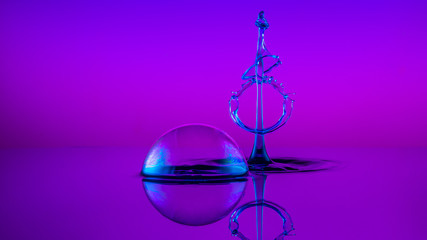 collision de goutte d'eau - bulle de savon