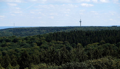 Fototapeta na wymiar view from watchtower at three border point in Vaals (the Netherlands)