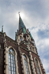 Fototapeta na wymiar Church of St. Elizabeth in Lviv. Neo-Gothic Church