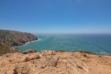Fototapeta na wymiar Cabo da Roca, Portugal Atlantic ocean view, most western point of Europe