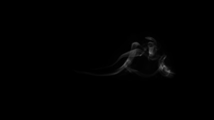 smoke isolated on black background.