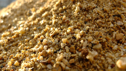 closeup of sand pattern of a beach in the summer