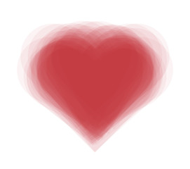 Vector illustration of vibrating red heart the symbol of love. Valentine's greeting card