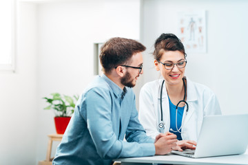Young Intern at the Hospital Completes Task