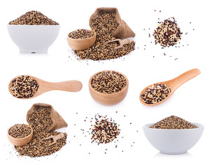 Real quinoa seeds isolated on white background