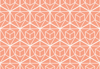 The geometric pattern with lines. Seamless vector background. White and pink texture. Graphic modern pattern. Simple lattice graphic design