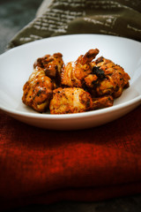 fried chicken wings on table