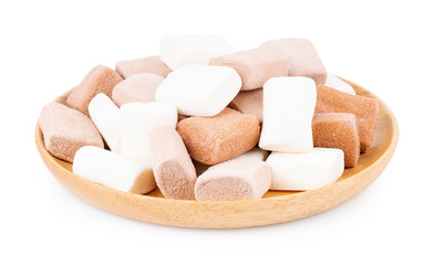 marshmallows on white background