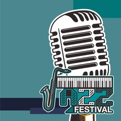 Jazz music, poster background template