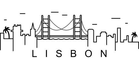 Lisbon outline icon. Can be used for web, logo, mobile app, UI, UX