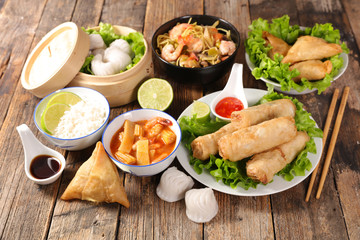 assorted asian food