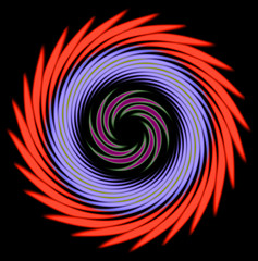 Obraz premium Mulricolored spiral radial pattern