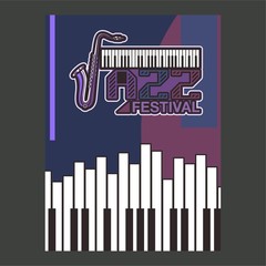 Jazz music, poster background template