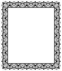 Decorative frame Elegant vector element for design in Eastern style, place for text. Floral black border. Lace illustration for invitations and greeting cards