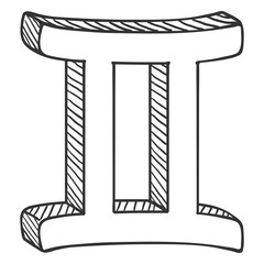Vector Sketch Zodiac Sign - Gemini