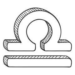 Vector Sketch Zodiac Sign - Libra