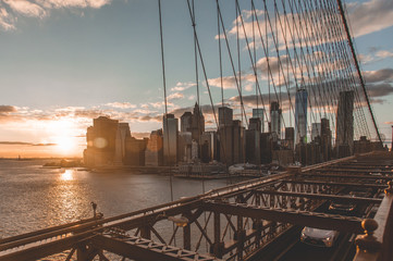 brooklyn bridge at sunset