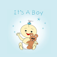Grußkarte zur Geburt eines Jungen