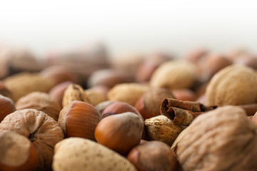 Unpeeled whole nut closeup, macro