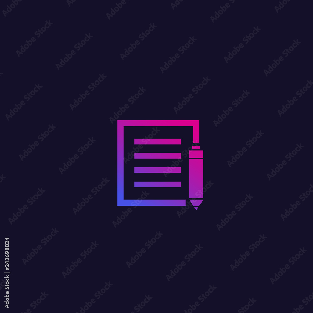 Poster document edit vector icon