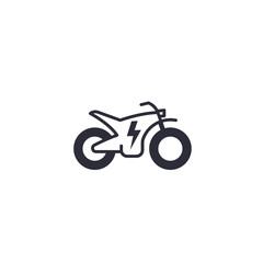Electric bike, motorcycle vector icon on white