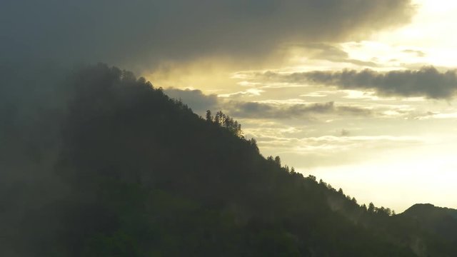 149 Smokey Mountains with fog and sunset