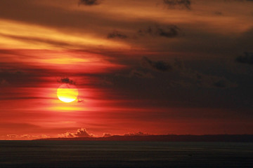 Obraz premium Sunset, view from Uluwatu, Bukit Peninsula, Bali, Indonesia