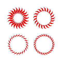 4 options for a round frame of fire vortexes