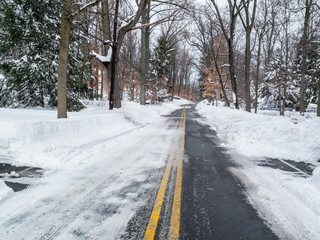Obraz premium county road after the snow storm