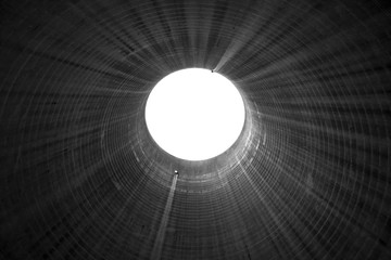 Interior of a power station cooling tower