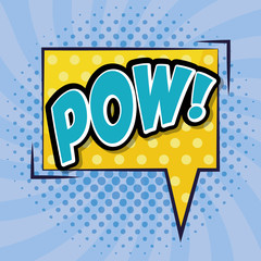 speech bubble with pow word comic pop art