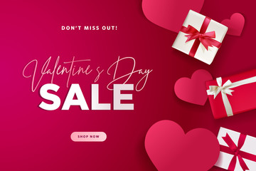 Valentine’s Day. Vector illustration concept for background, greeting card, website and mobile website banner, social media banner, marketing material.