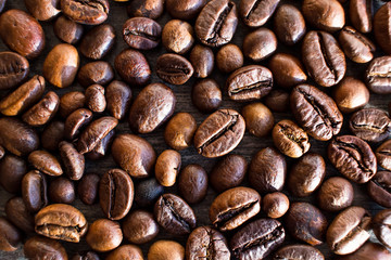 Background of toasted coffee beans