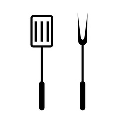 Grill utensil icon. Spatula and fork. Clipart image isolated on white background