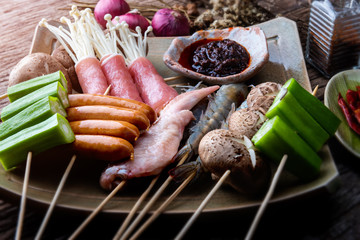 Sichuan pepper skewer grilled.